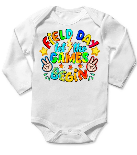 Field Day Let The Games Begin Teacher Boys Long Sleeve Baby One-Piece