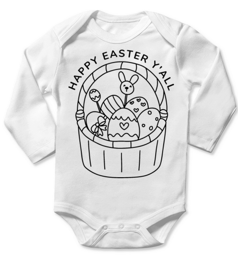 HAPPY EASTER YALL Long Sleeve Baby One-Piece