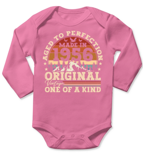 Original 1956 Vintage Vintage Birthday Retro Long Sleeve Baby One-Piece