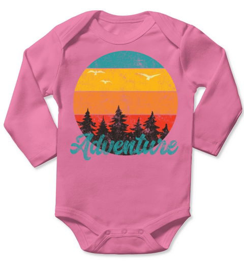 Vintage Camping Adventure Long Sleeve Baby One-Piece