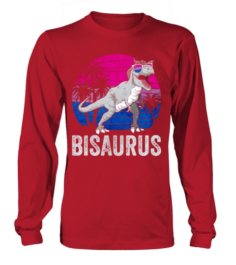 Bi Pride Bisexual Flag Dinosaur Trex LGBTQ Long sleeved Unisex