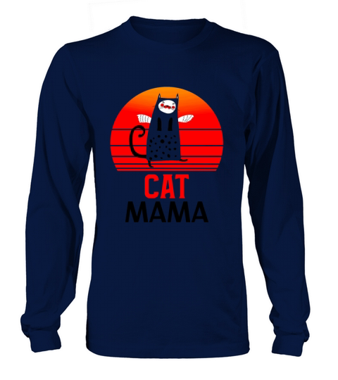 Vintage Eighties Style Distressed Cat Mom Tee Long sleeved Unisex