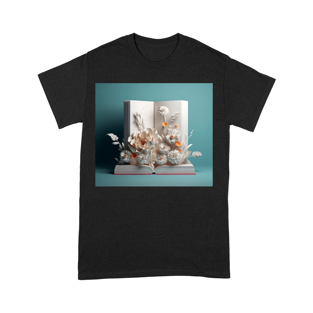 Tumbler 3D Open book with flowers on top Premium T-shirt