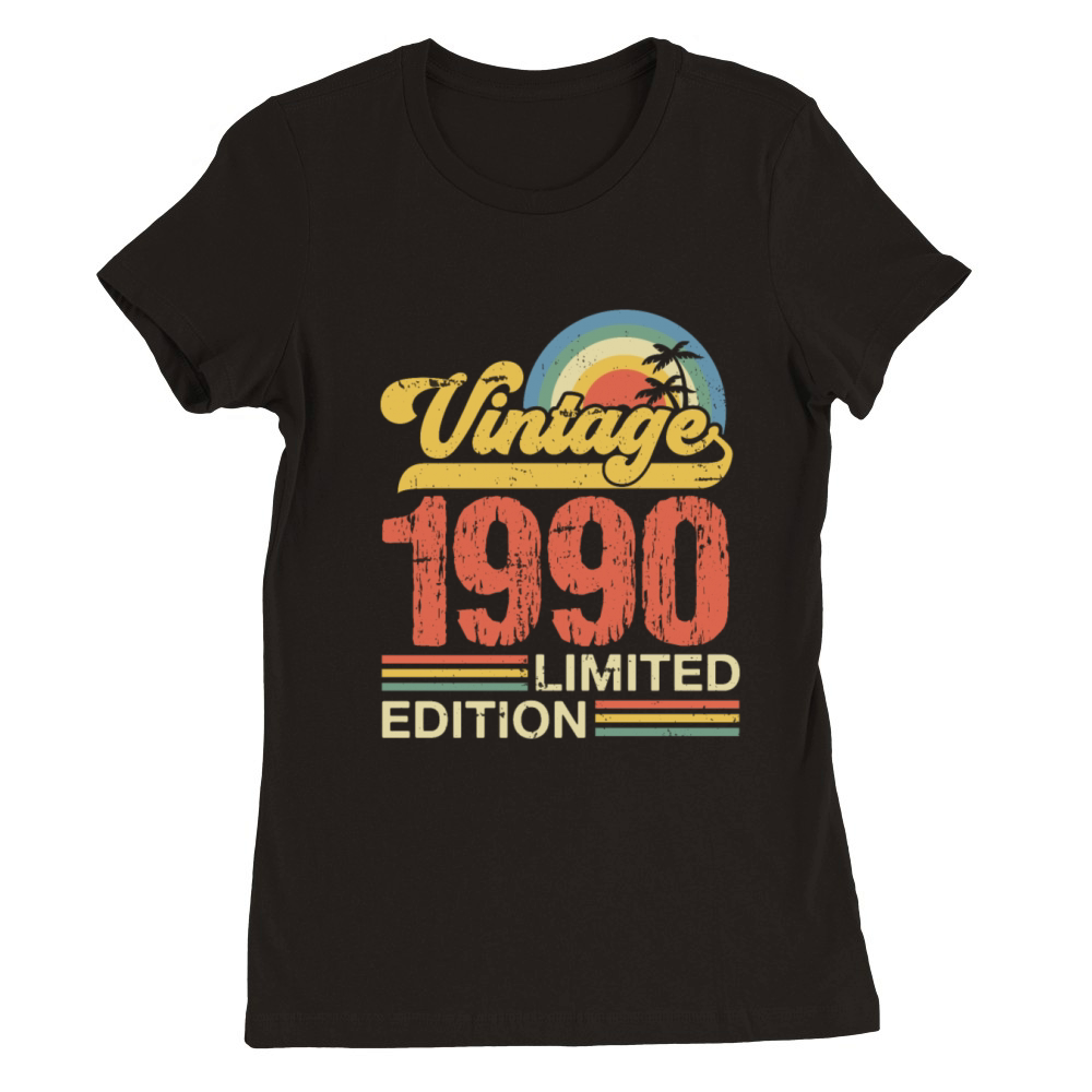 Retro Vintage 1990 Limited Edition Premium Womens Crewneck T-shirt