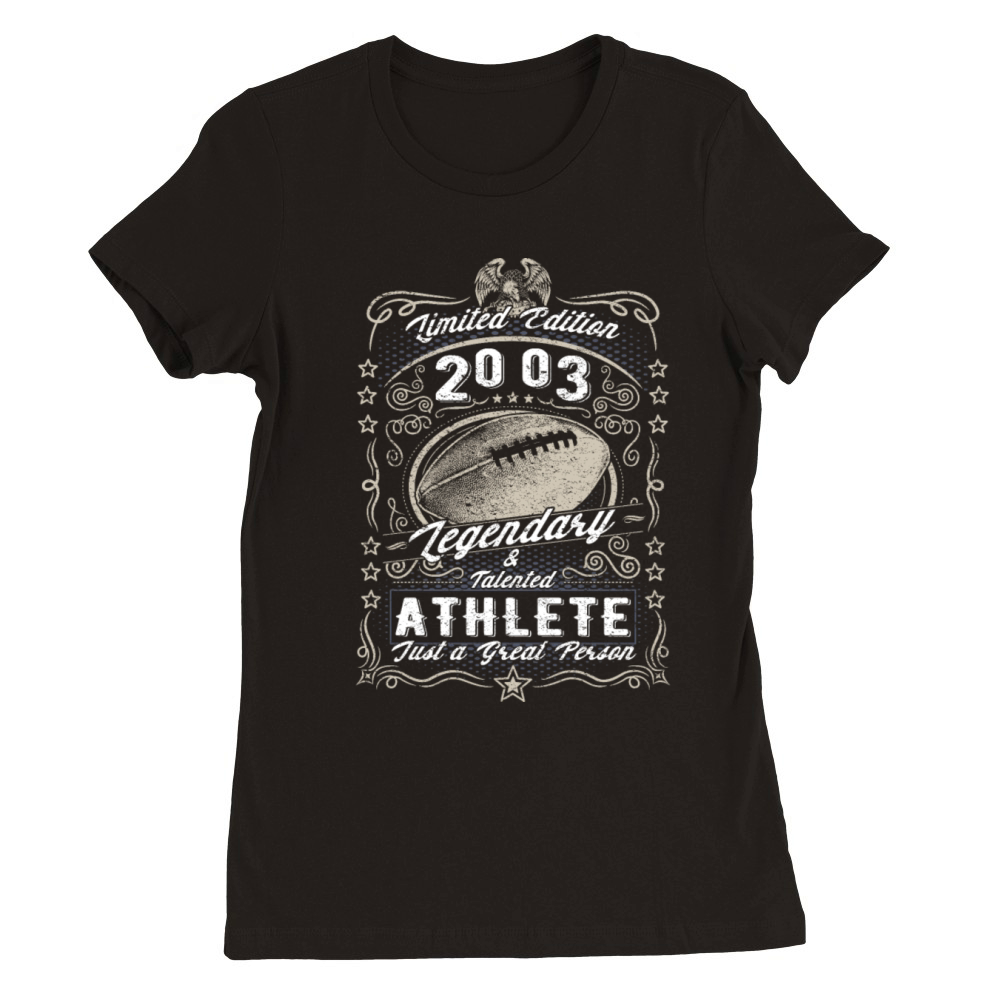 Vintage 2003 Football Birthday Gift Sport Hobby Premium Womens Crewneck T-shirt