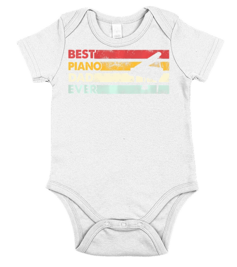 Best Dad Ever Father Vintage Piano Short Sleeve Baby One-Piece