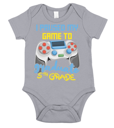 Graduate 5th Grade Graduating 2023 Gamer Gaming Short Sleeve Baby One-Piece