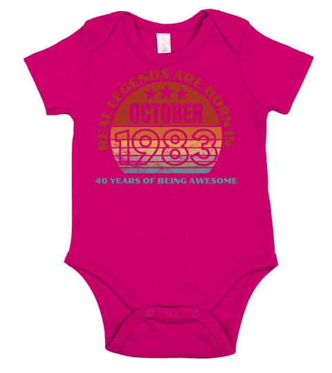 Real Legends Are Born In October 1983 40 Years Short Sleeve Baby One-Piece