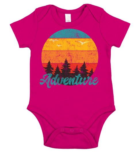 Vintage Camping Adventure Short Sleeve Baby One-Piece