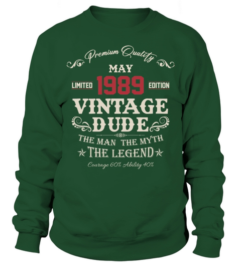 May 1989 Vintage Birthday Present Sweatshirt Unisex