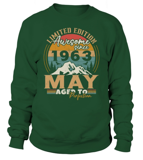 Vintage Born In May 1963 Birthday Gift Sweatshirt Unisex