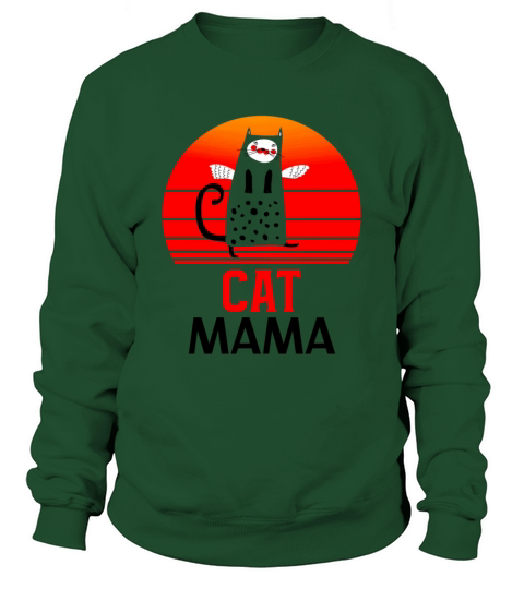 Vintage Eighties Style Distressed Cat Mom Tee Sweatshirt Unisex