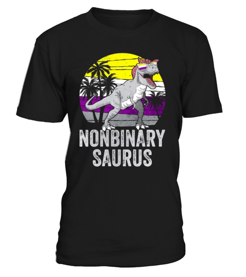 Non Binary Pride Flag Dinosaur Trex LGBTQ T-Shirt Unisex