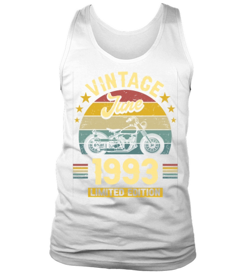 Vintage 30 Years Biker June 1993 30th Birthday Tank Top Unisex