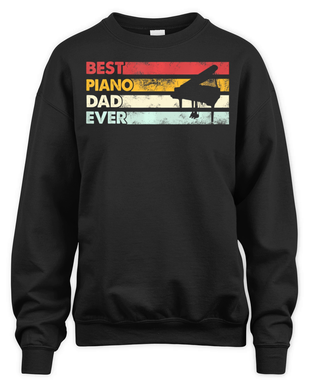 Best Dad Ever Father Vintage Piano Unisex Premium Crewneck Sweatshirt