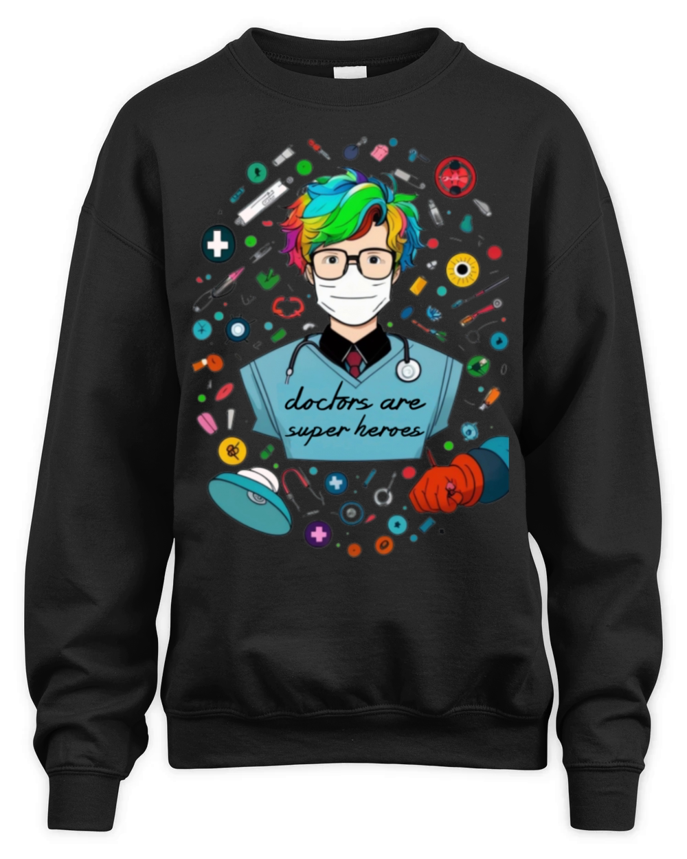 doctors are super heroes Unisex Premium Crewneck Sweatshirt