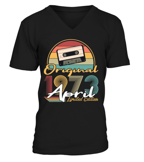 50th birthday april 1973 original 1973 V-Neck T-shirt