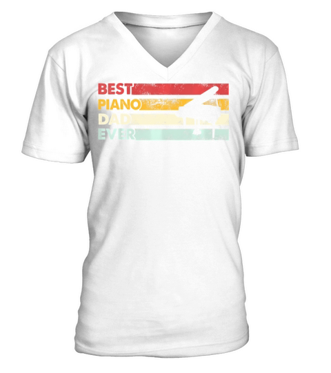 Best Dad Ever Father Vintage Piano V-Neck T-shirt