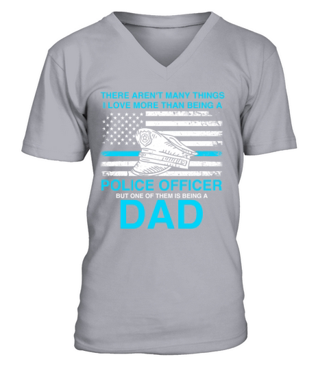 Best police father vintage V-Neck T-shirt