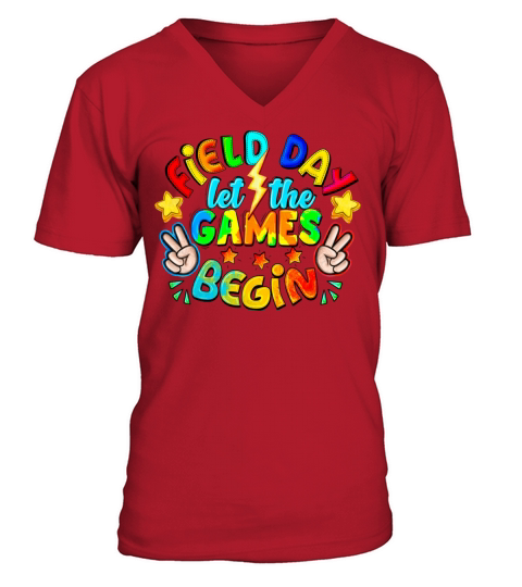 Field Day Let The Games Begin Teacher Boys V-Neck T-shirt