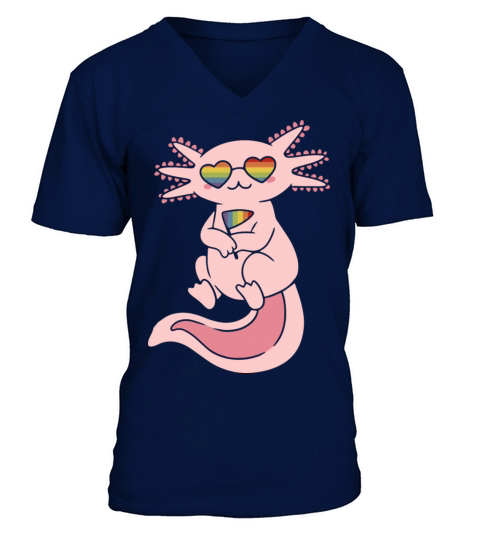 Gay Lesbian Axolotl Csd Lgbtq Pride Gay V-Neck T-shirt