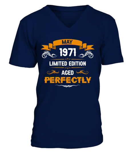 May 1971 Vintage Birthday Present V-Neck T-shirt