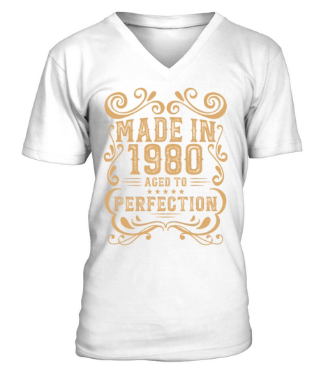 Vintage 1980 Aged to Perfection V-Neck T-shirt