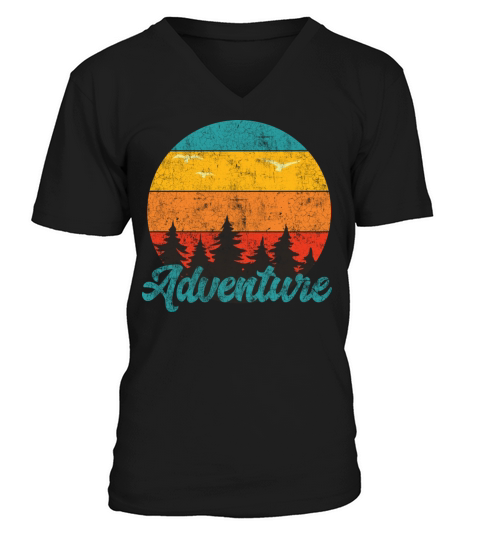 Vintage Camping Adventure V-Neck T-shirt
