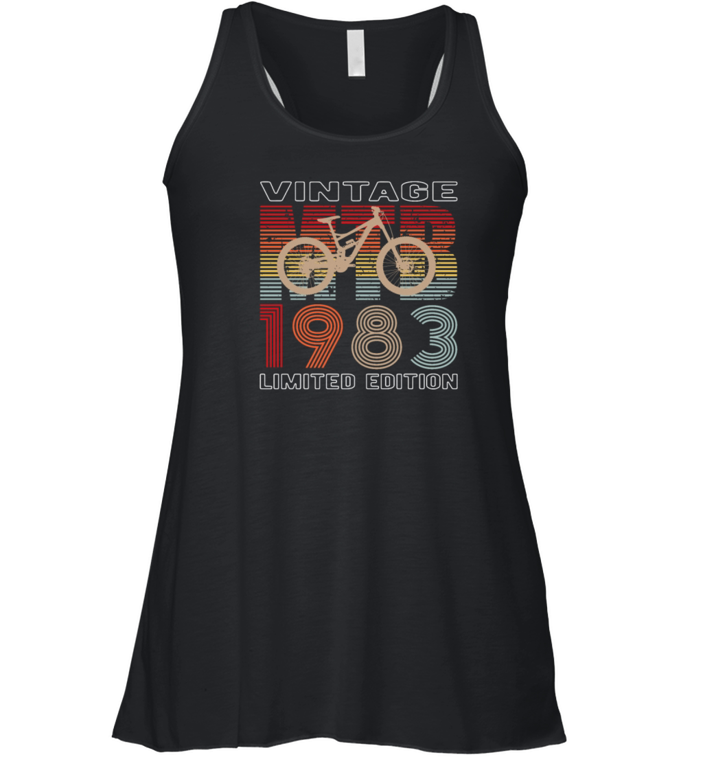 40 birthday 1983 vintage retro bicycle cyclist Women's Flowy Tank Top