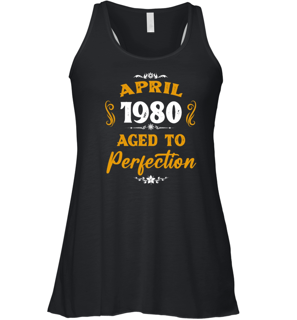 April 1980 Vintage Birthday Present Women's Flowy Tank Top