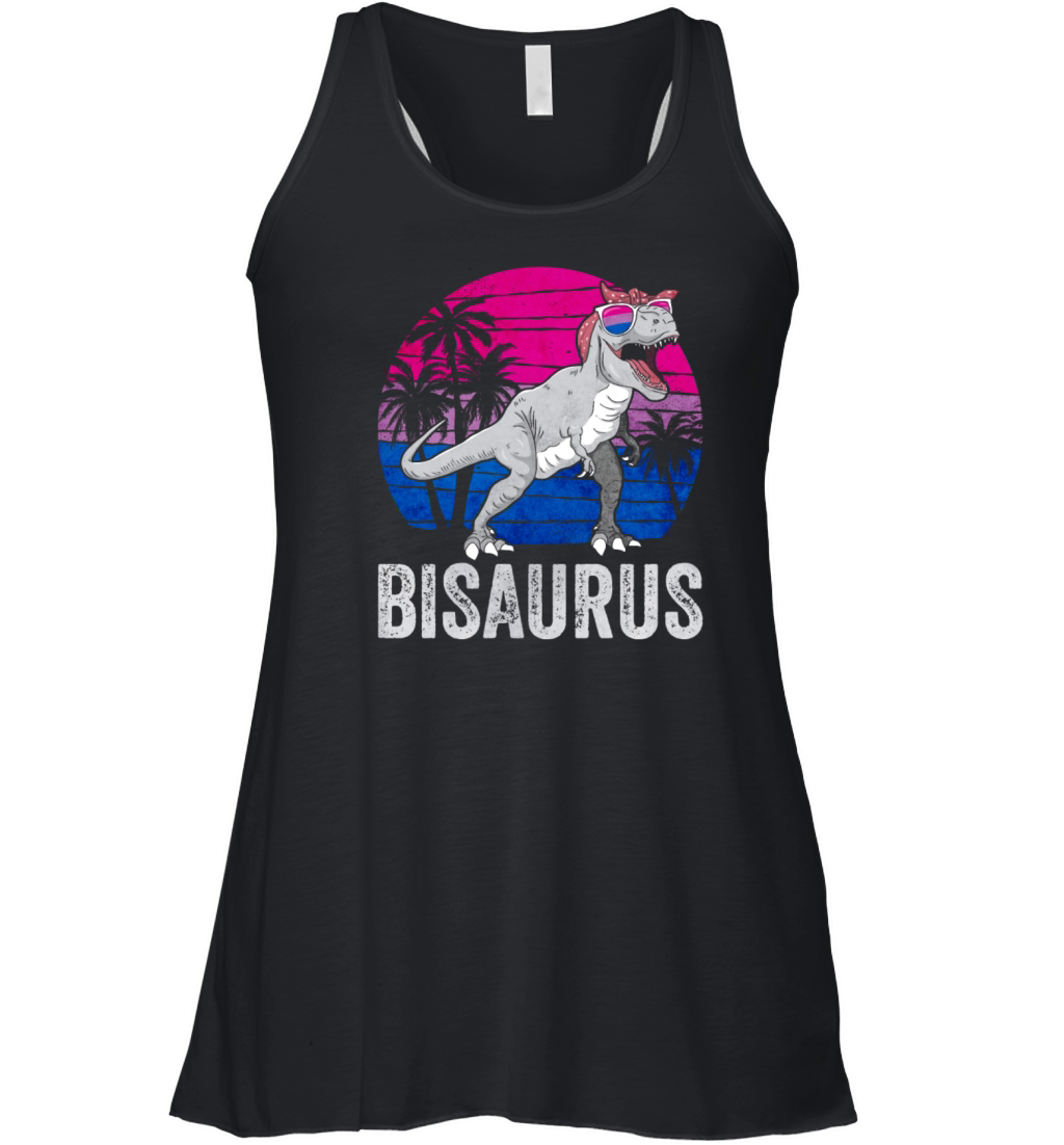 Bi Pride Bisexual Flag Dinosaur Trex LGBTQ Women's Flowy Tank Top