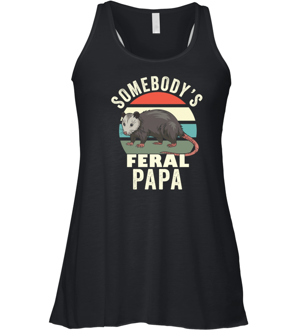 Somebodys Feral Papa Retro Feral Cat Dad Women's Flowy Tank Top