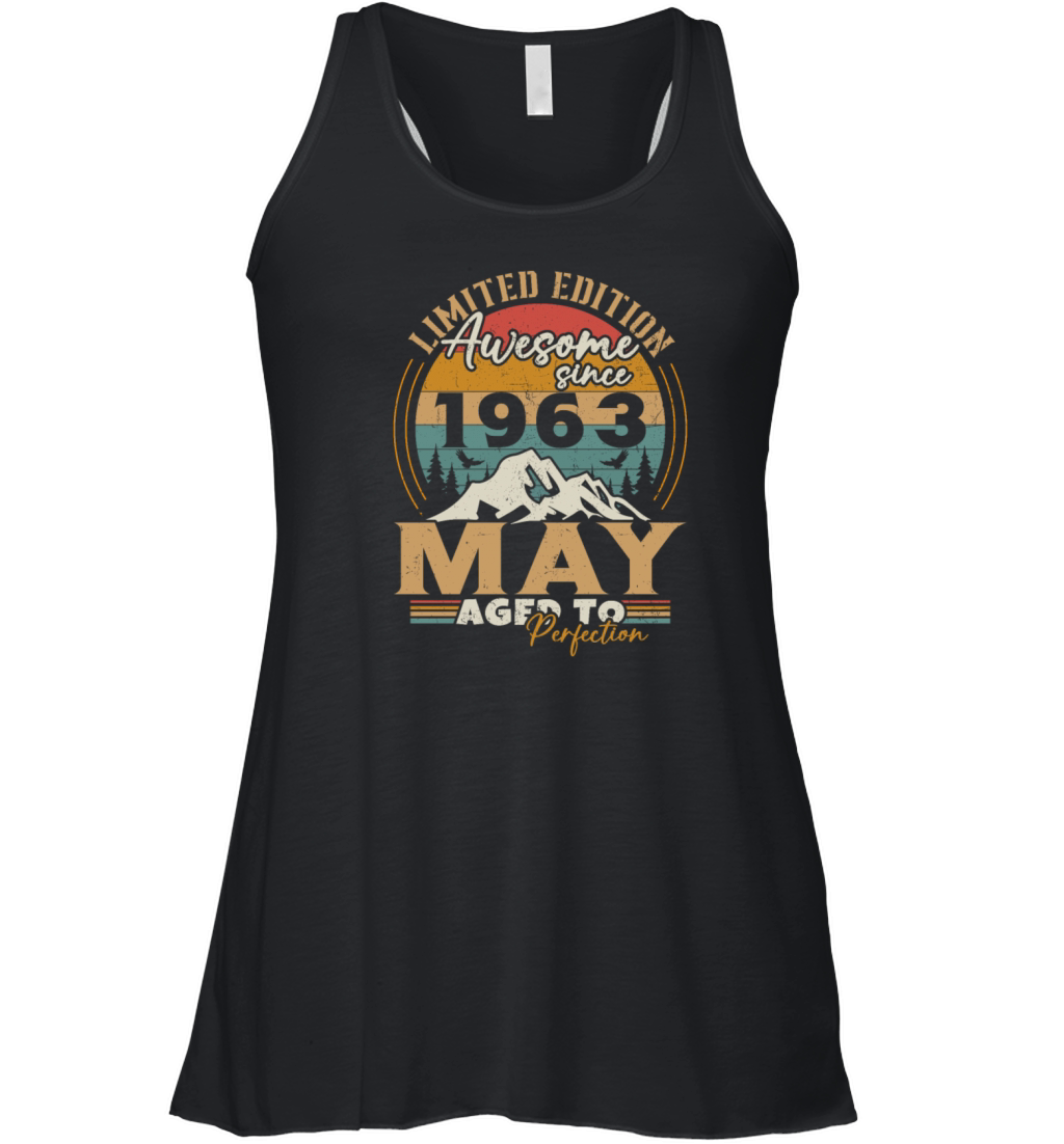 Vintage Born In May 1963 Birthday Gift Women's Flowy Tank Top