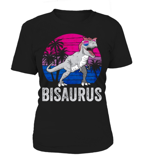 Bi Pride Bisexual Flag Dinosaur Trex LGBTQ Women's T-Shirt