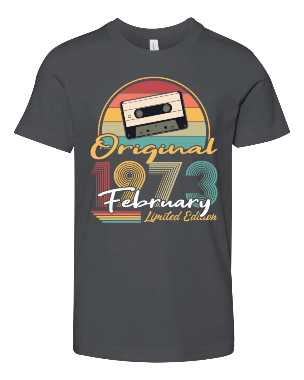 50th birthday february 1973 original 1973 Youth Unisex Jersey Tee