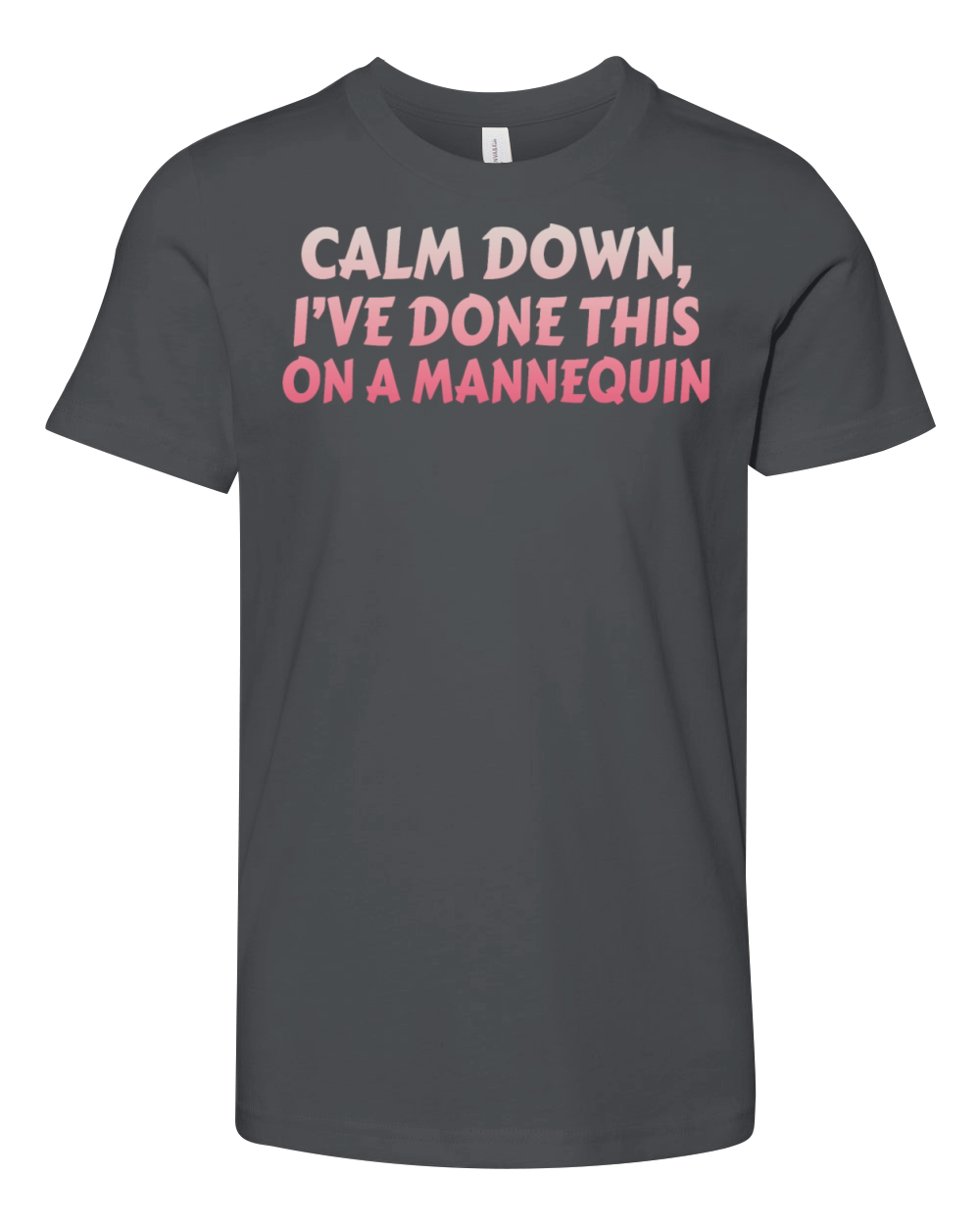 Calm Down Ive Done This on a Mannequin Youth Unisex Jersey Tee