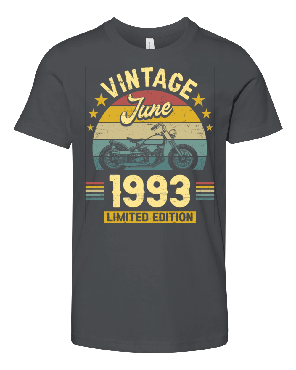 Vintage 30 Years Biker June 1993 30th Birthday Youth Unisex Jersey Tee