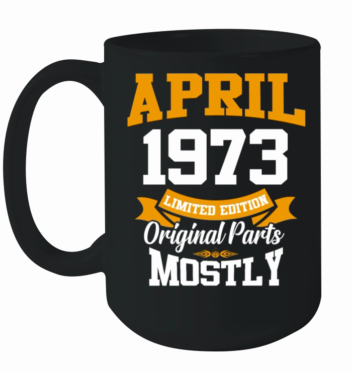 April 1973 Vintage Birthday Present Ceramic Mug