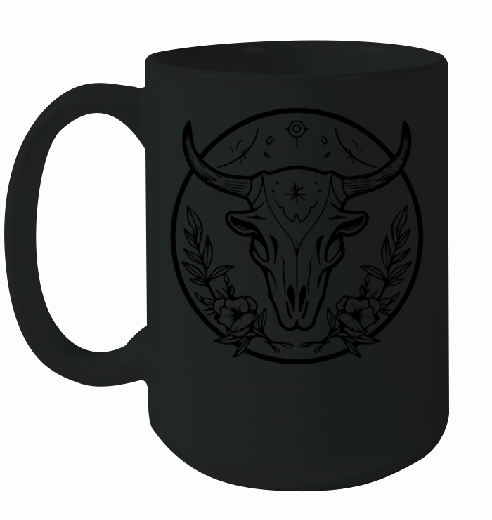 Cow Skull Boho Ceramic Mug