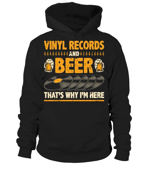 Beer Drinking Funny Vinyl Records Hoodie Unisex