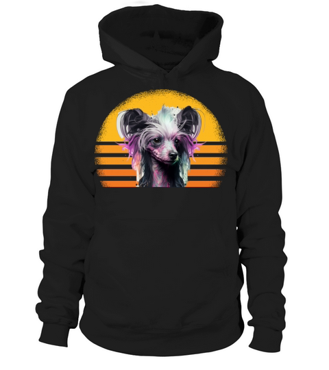 Chinese Crested Dog Retro Vintage Hoodie Unisex