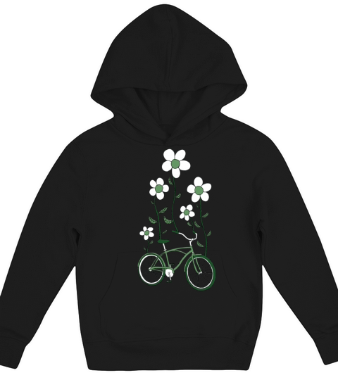 bike flowers shirt Kids Hoodie
