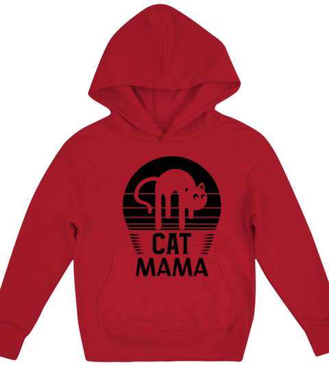Cat Mama Shirt Women Funny Cat Mom Vintage Tee Kids Hoodie