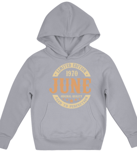 June 1970 Vintage Birthday Present Kids Hoodie