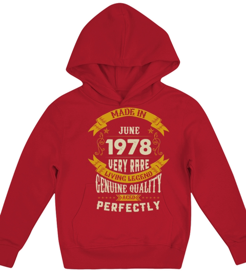 June 1978 Vintage Birthday Present Kids Hoodie