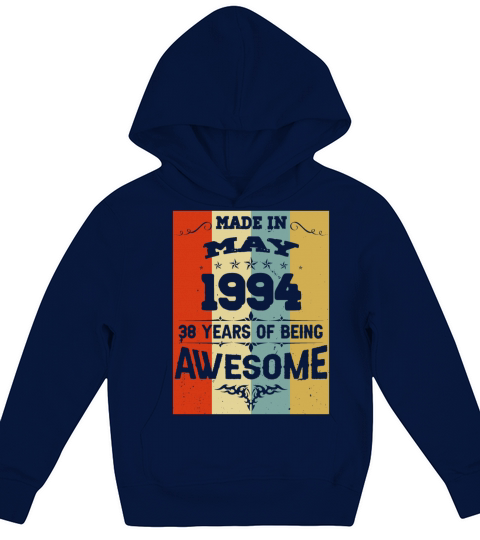 May 1994 Vintage Birthday Present Kids Hoodie