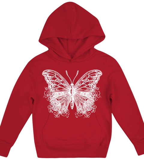 Pretty Vintage Lines Style Butterfly Kids Hoodie