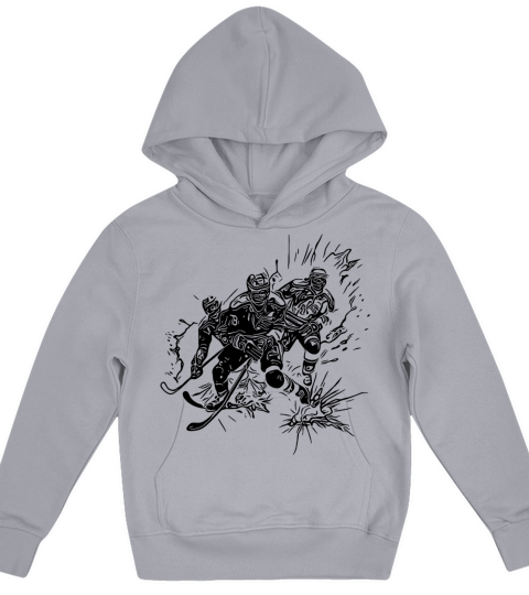 Vintage Ice Hockey Player Ice Crash Fan Motif Kids Hoodie
