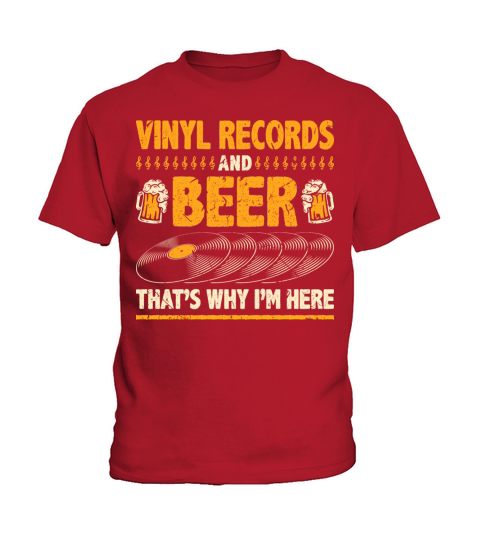Beer Drinking Funny Vinyl Records Kids T-Shirt