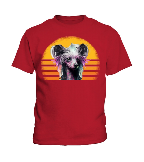 Chinese Crested Dog Retro Vintage Kids T-Shirt